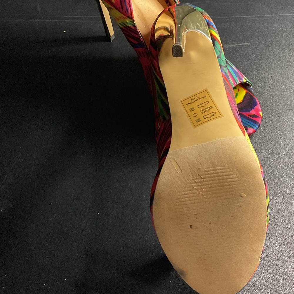 Shoe Dazzle Neon Multicolor Peep-Toe Heels #S313F - Picture 6 of 8
